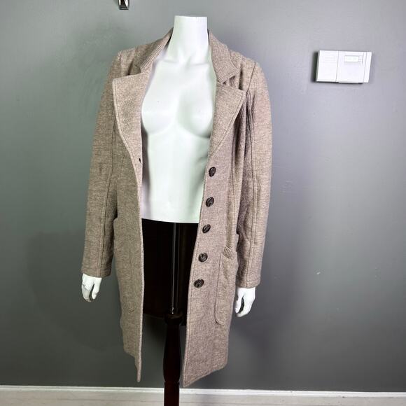 Etcetera Sweater Jacket Medium Swacket Long Quiet Luxury Wool Longline